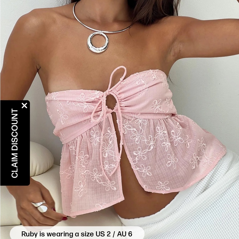 Princess Polly Rosenberg Strapless Top Pink